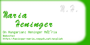 maria heninger business card